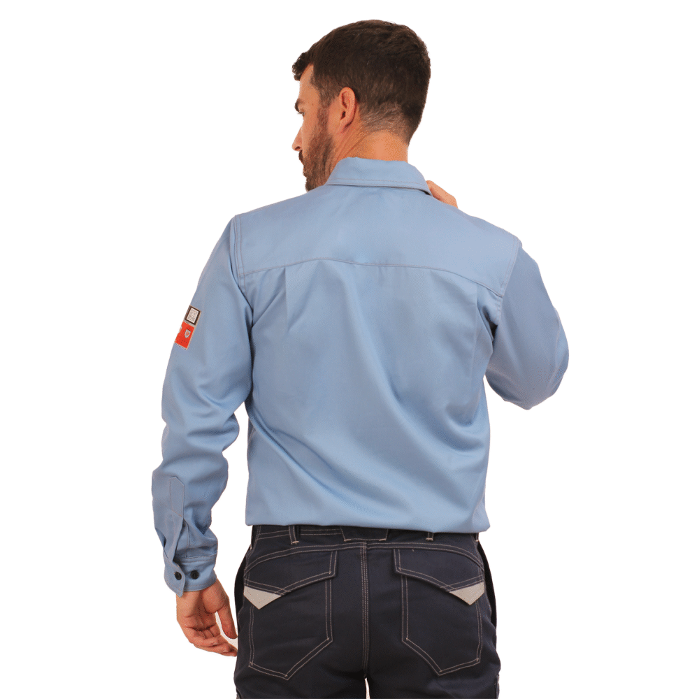 CAMISA WS IGNIFUGA ANTIESTATICO CURRENT 11 CAL/CM2 CELESTE - Imagen 2