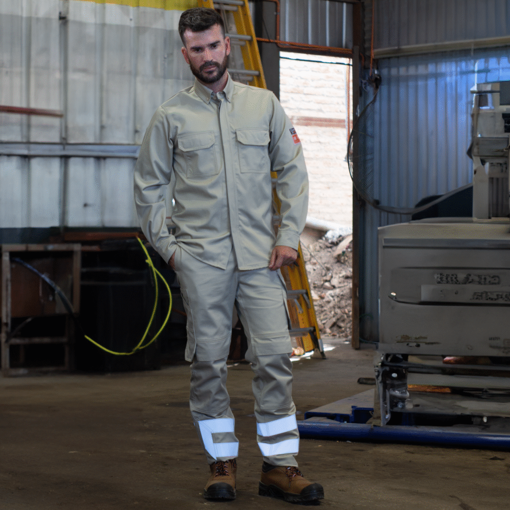 CAMISA IGNIFUGA ANTIESTATICO WS CURRENT 11 CAL/CM2 BEIGE - Imagen 3