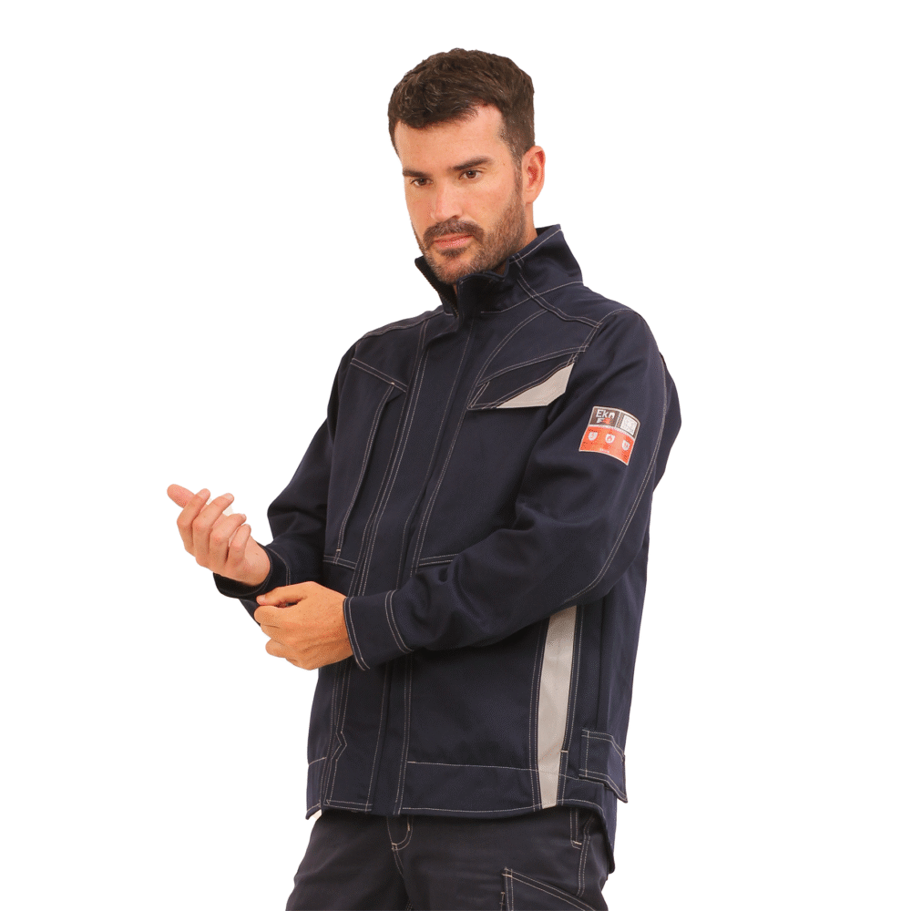 CHAQUETA VARON IGNIFUGA ANTIESTATICO RISK CURRENT 11 CAL/CM2 AZUL - Imagen 2