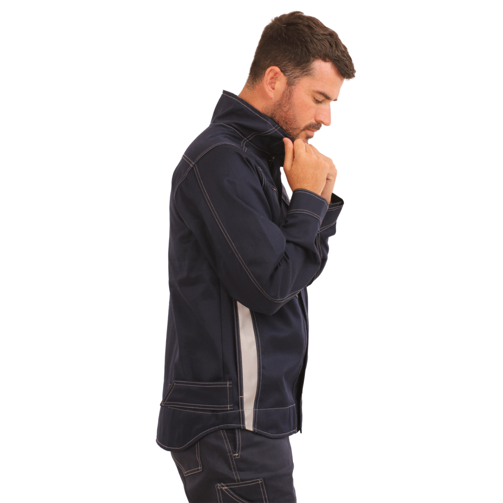 CHAQUETA VARON IGNIFUGA ANTIESTATICO RISK CURRENT 11 CAL/CM2 AZUL - Imagen 3