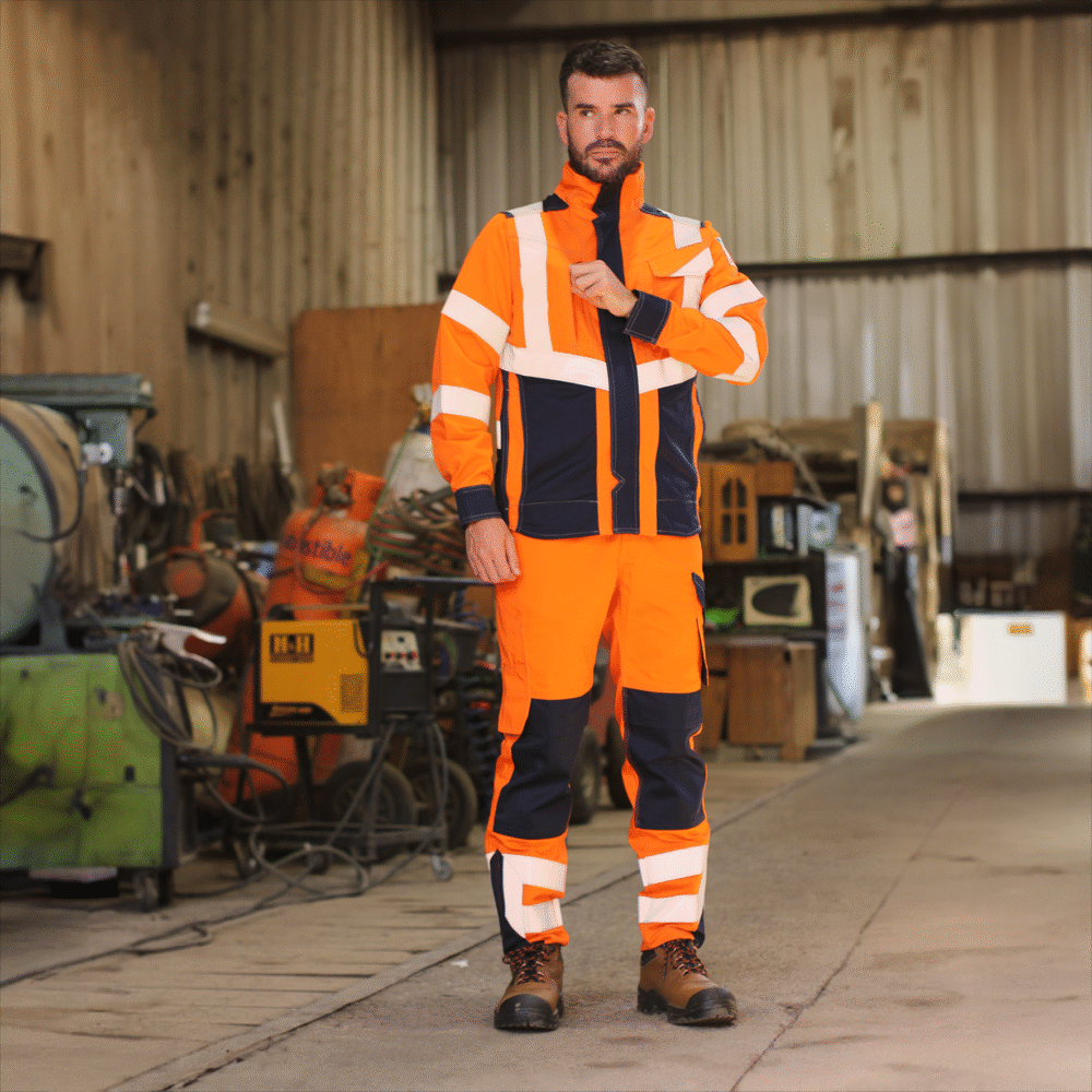 CHAQUETA IGNIFUGA ANTIESTATICO RISK CURRENT H.V. VARON 11 CAL/CM2 NAR/AZUL - Imagen 4