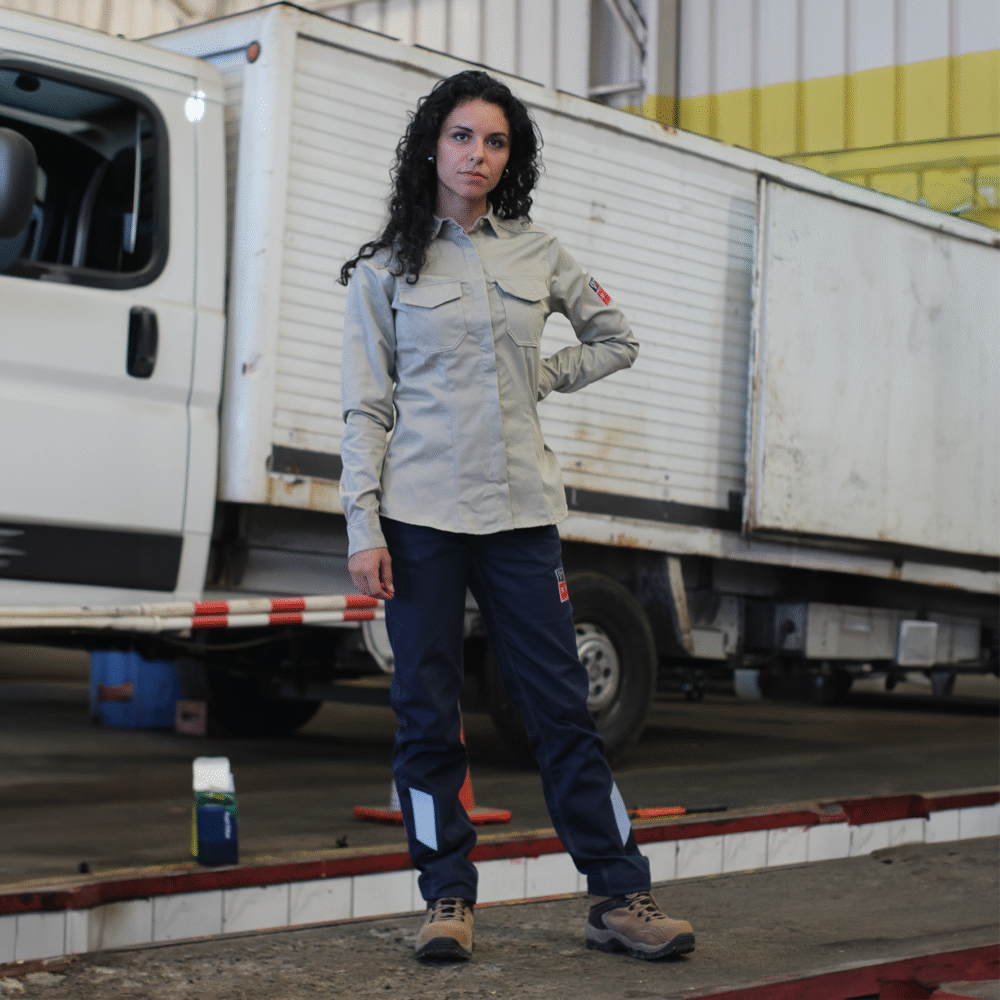 BLUSA IGNIFUGA ANTIESTATICO WS CURRENT 11 CAL/CM2 BEIGE - Imagen 3