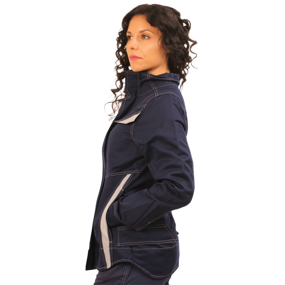 CHAQUETA IGNIFUGA ANTIESTATICO RISK CURRENT 11 CAL/CM2 AZUL DAMA - Imagen 2