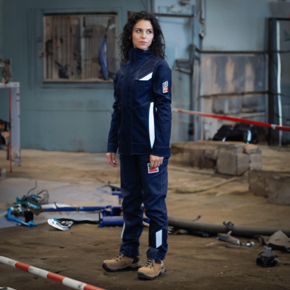 CHAQUETA IGNIFUGA ANTIESTATICO RISK CURRENT 11 CAL/CM2 AZUL DAMA - Imagen 4