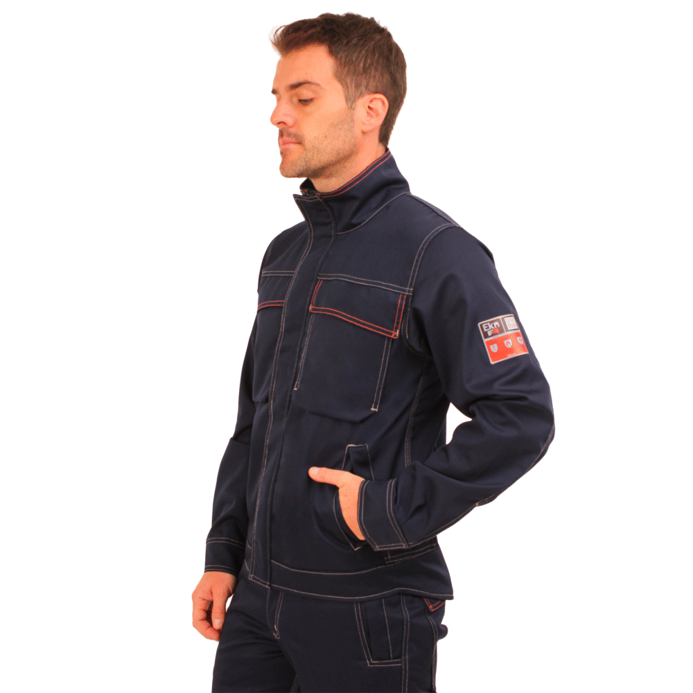 CHAQUETA VARON IGNIFUGA ANTIESTATICO BOLD CURRENT 11 CAL/CM2 AZUL - Imagen 2