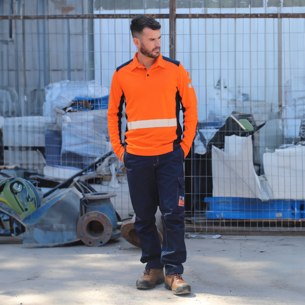 POLERA IGNIFUGA WARM STIFF H.V. COLOR NARANJA - Imagen 3