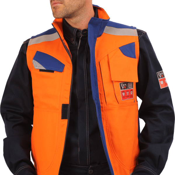 GEOLOGO IGNÍFUGO UNISAFE FR RISK NARANJO/AZULINO