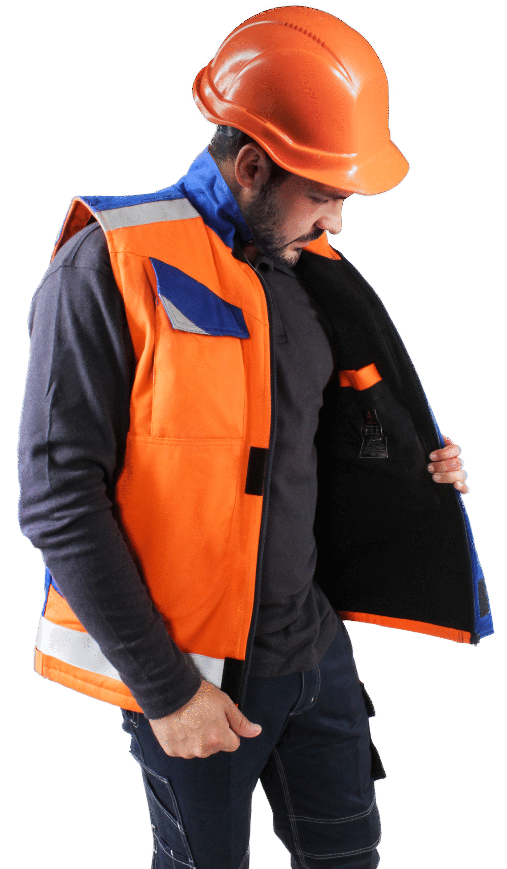 GEOLOGO IGNÍFUGO UNISAFE FR RISK FORRADO NARANJO/AZULINO