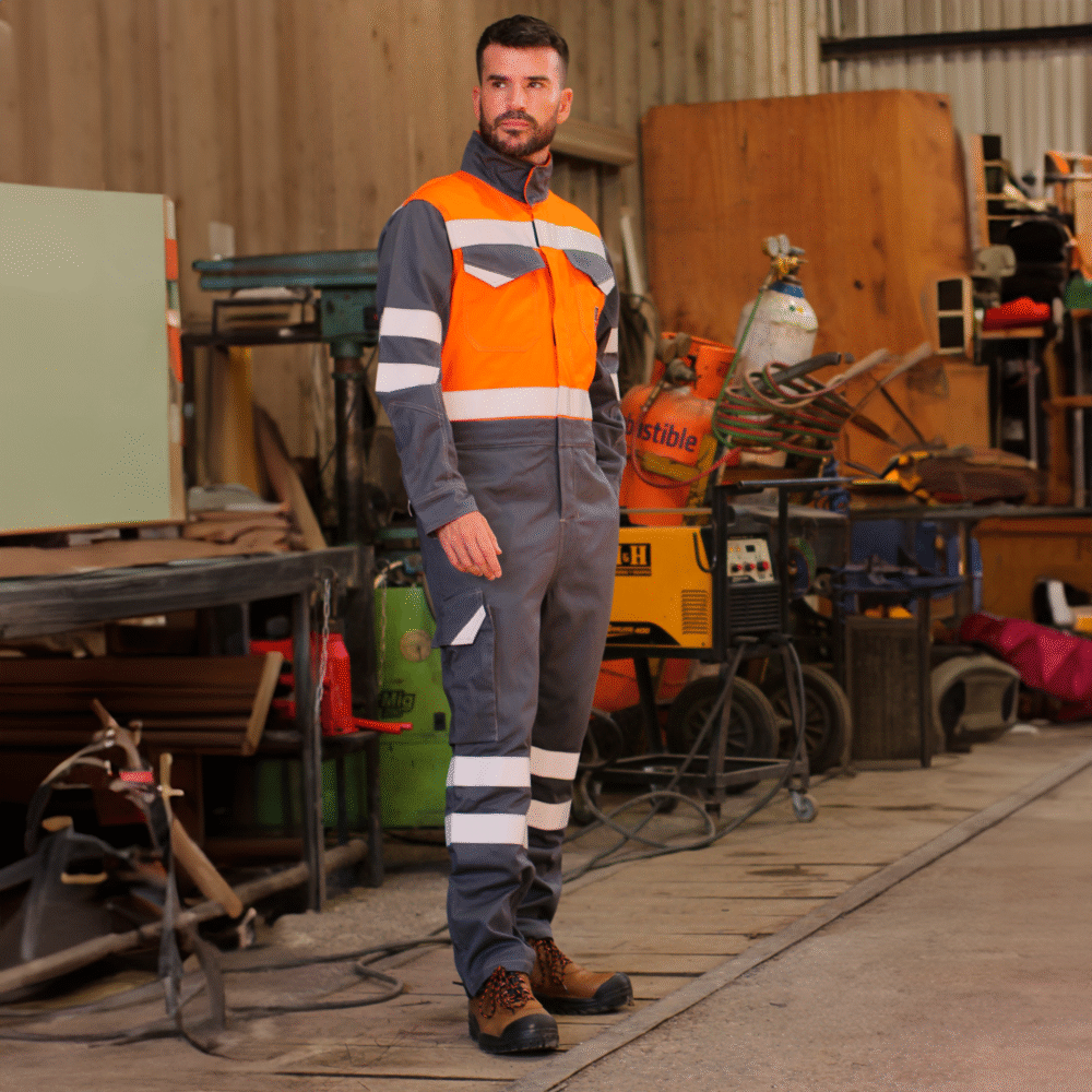 OVEROL IGNIFUGO ANTIESTATICO COVERT CURRENT H.V 11 CAL/CM2 GRIS/NARANJO - Imagen 3