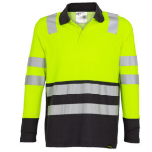 Polera Polo Hibrida Hi-Vis Bi Color Manga Larga Hombre