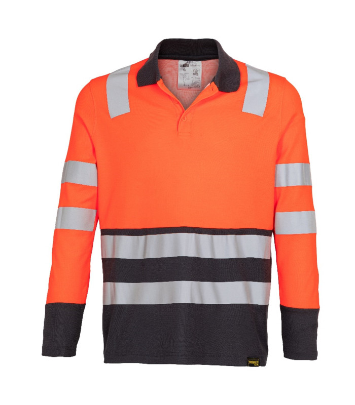 Polera Polo Hibrida Hi-Vis Bi Color Manga Larga Hombre - Imagen 2